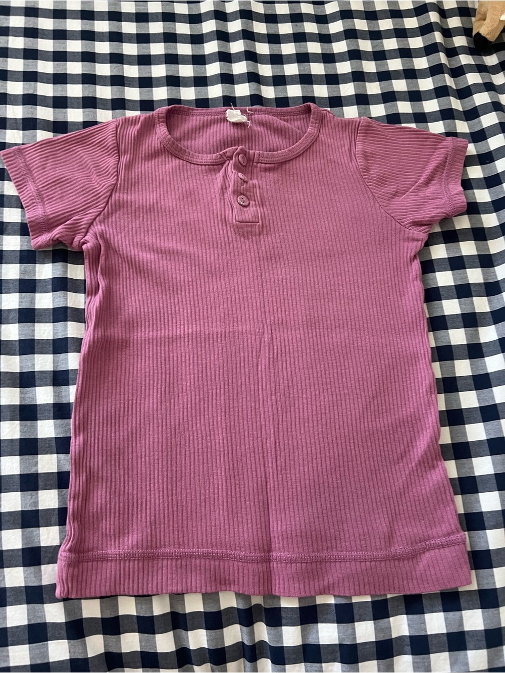 Jamie Kay Mauve Ribbed Henley Tee - Short Sleeve